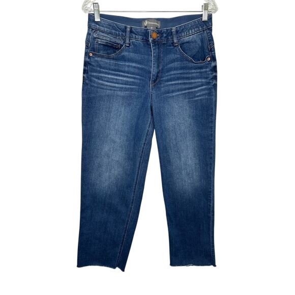 Democracy Denim - Democracy "Ab" Solution Jeans 8 Dark Wash Straight Leg Cropped Stretch Denim